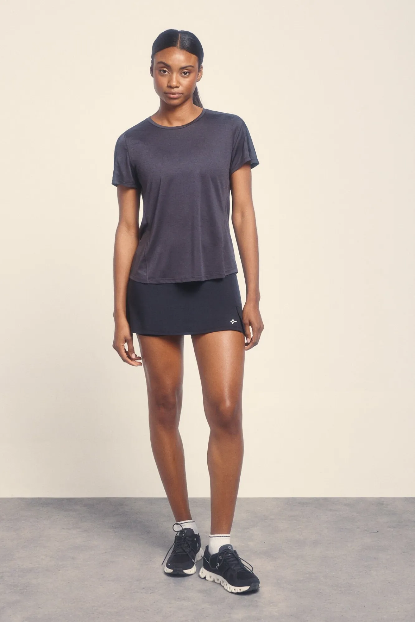 Mujer Dash and Stars Deporte|Camisetas>Camiseta negra ultraligera