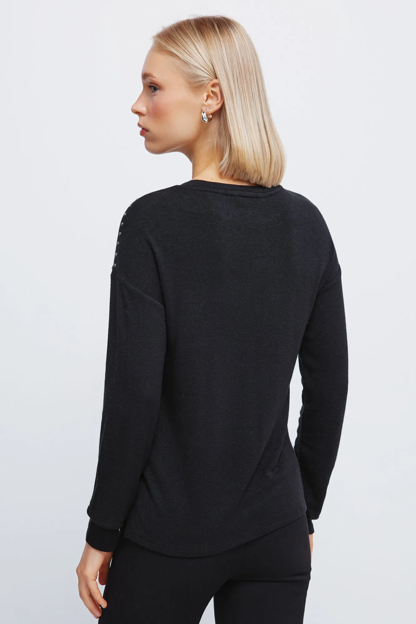 Mujer Springfield Camisetas>Camiseta punto cortado tachas