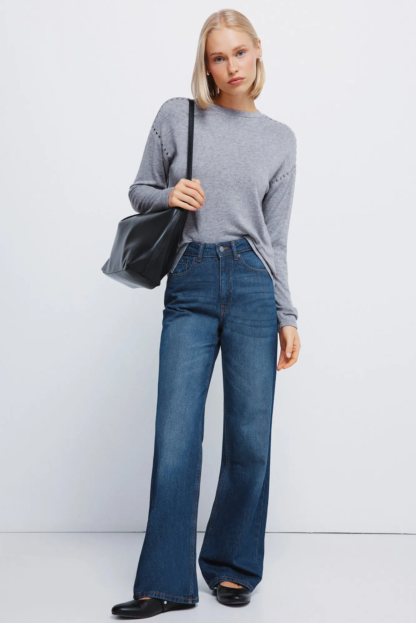 Mujer Springfield Camisetas>Camiseta punto cortado tachas