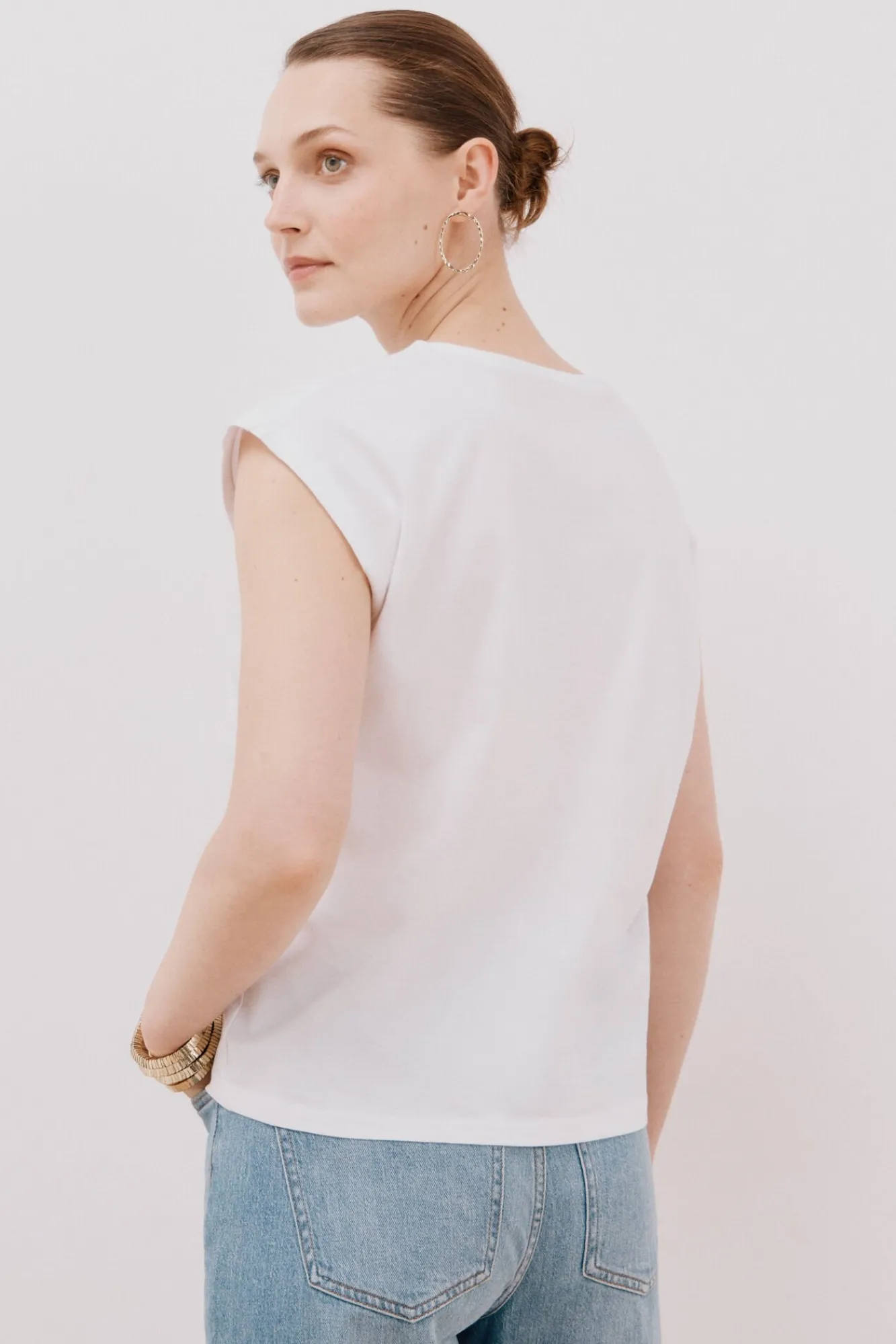 Mujer Cortefiel Camisetas>Camiseta sin mangas estampada y bordada