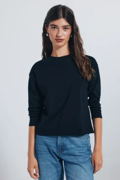 Mujer Springfield Camisetas>Camiseta tachas