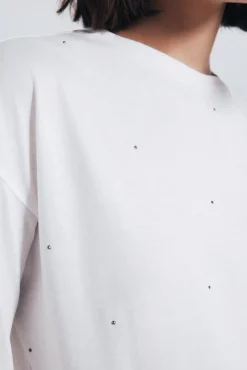 Mujer Springfield Camisetas>Camiseta tachas