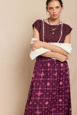 Mujer Slowlove Camisetas>Camiseta trenza fruncida