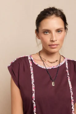 Mujer Slowlove Camisetas>Camiseta trenza fruncida