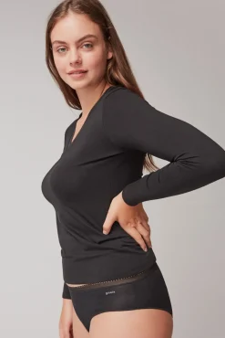 Mujer Gisela Camisetas>Camiseta térmica escote pico