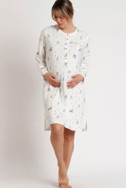 Mujer Admas Premamá>Camisón premamá manga larga Bambi