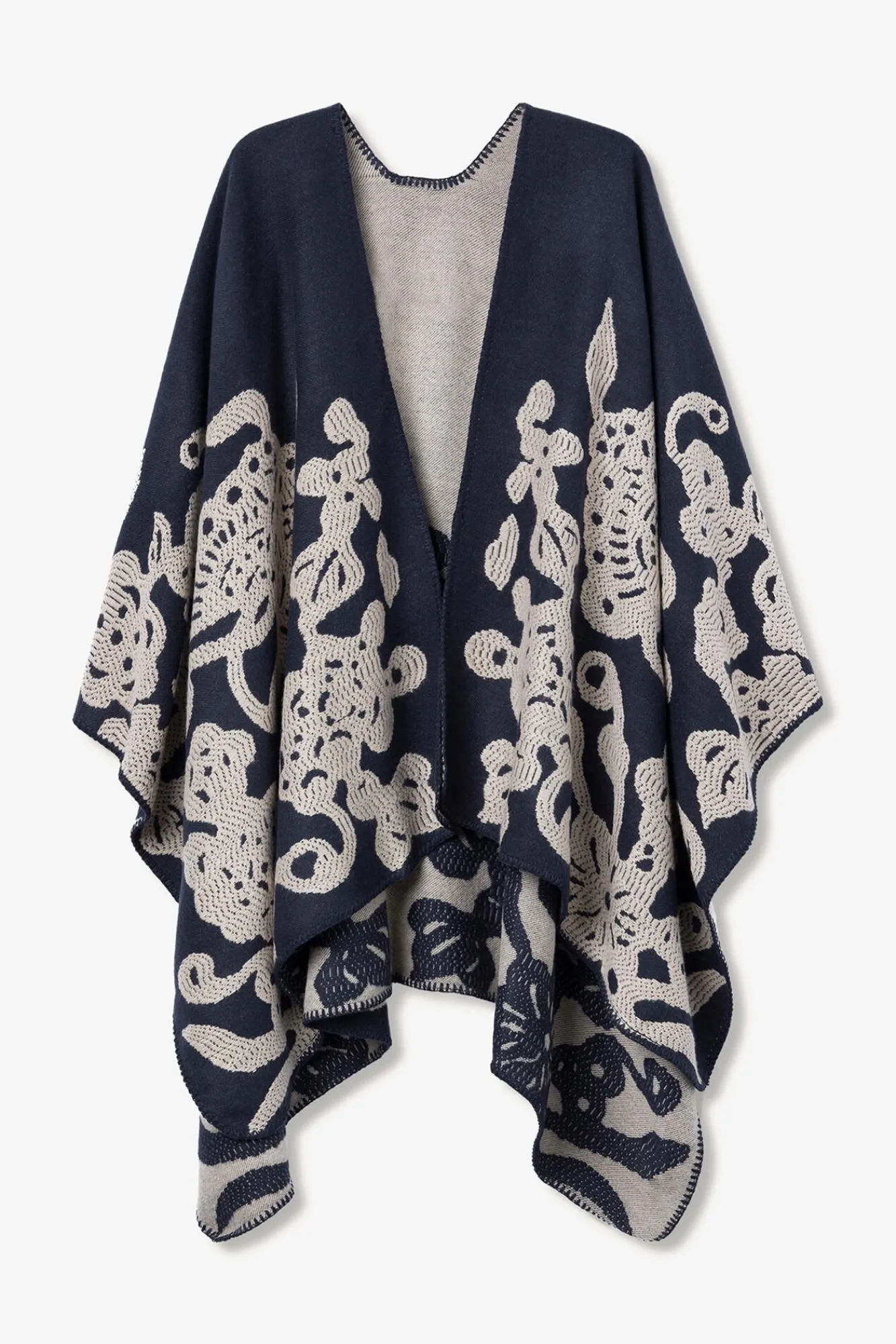 Mujer Vilanova Bufandas>Capa Bicolor Bordada