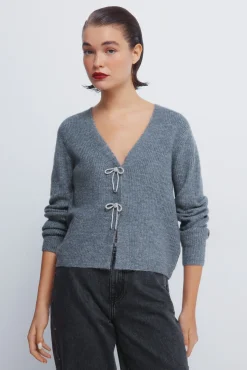 Mujer Springfield Jerséis>Cardigan lazos brillo