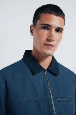 Hombre Springfield Chaquetas>Cazadora algodón lavada contraste