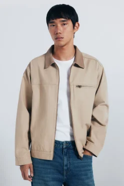 Hombre Springfield Chaquetas>Cazadora algodón lavada contraste