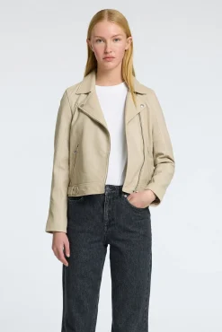 Mujer Selected Chaquetas>Cazadora Biker Cropped 100% piel.