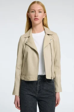 Mujer Selected Chaquetas>Cazadora Biker Cropped 100% piel.