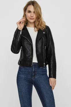 Mujer Vero Moda Chaquetas|Abrigos>Cazadora biker efecto piel
