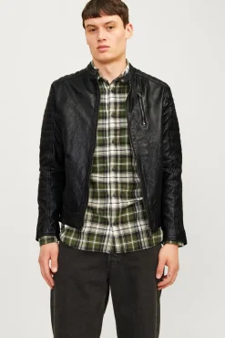Hombre Jack & Jones Chaquetas>Cazadora biker piel