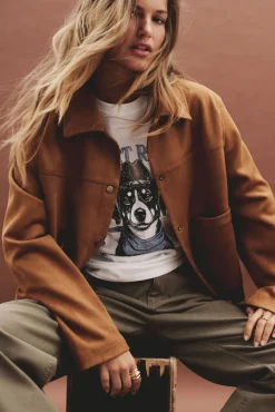 Mujer Springfield Chaquetas>Cazadora bolsillos antelina