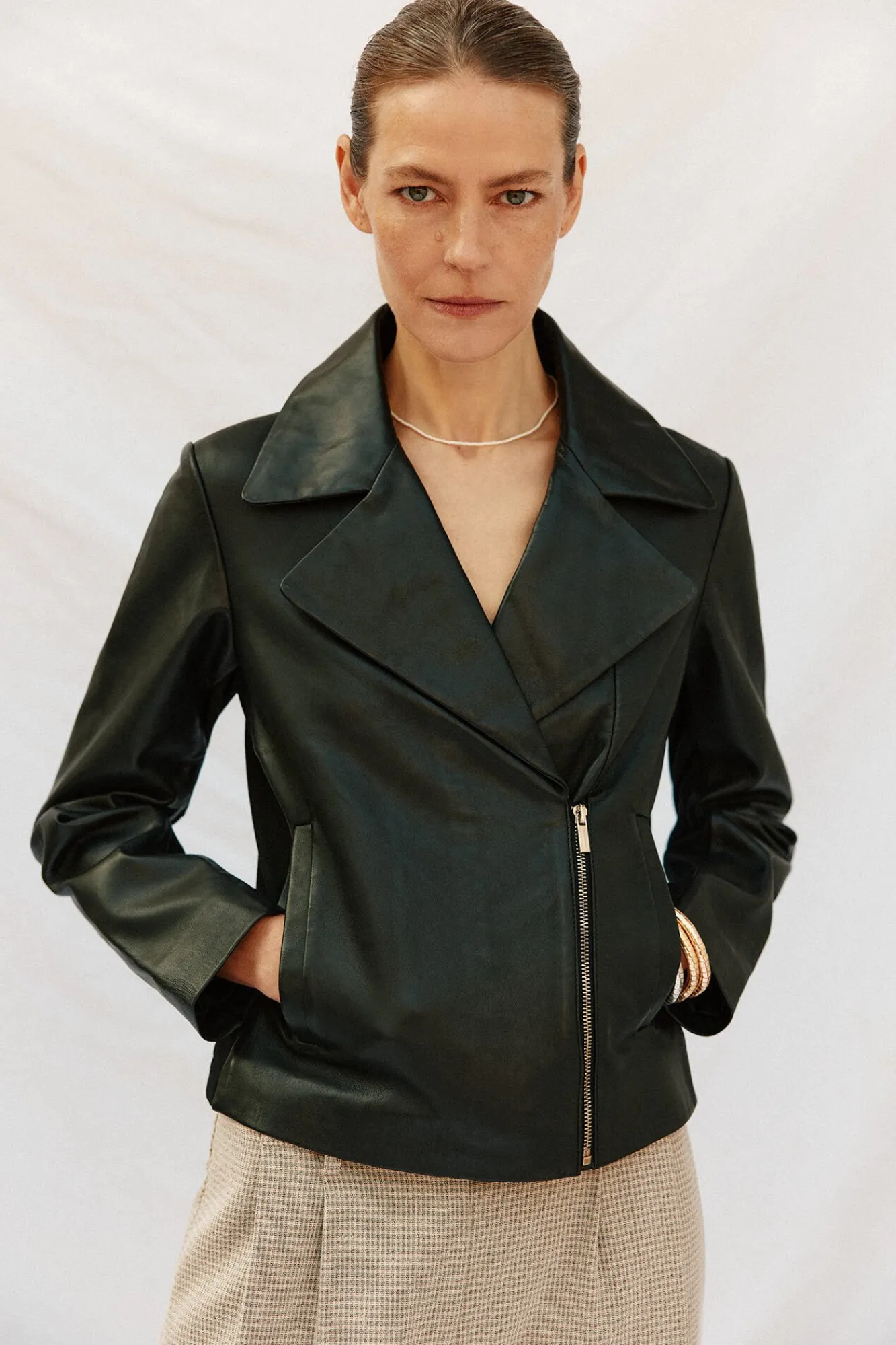 Mujer Cortefiel Chaquetas>Cazadora de piel biker