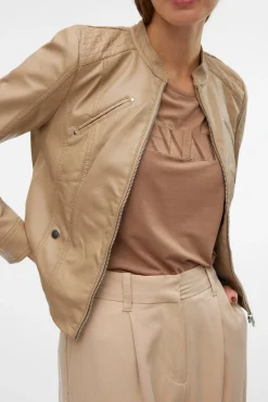 Mujer Vero Moda Chaquetas>Cazadora efecto piel cuello Perkins