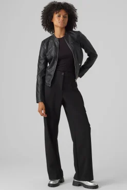 Mujer Vero Moda Chaquetas>Cazadora efecto piel cuello Perkins