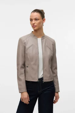 Mujer Vero Moda Chaquetas>Cazadora efecto piel cuello Perkins