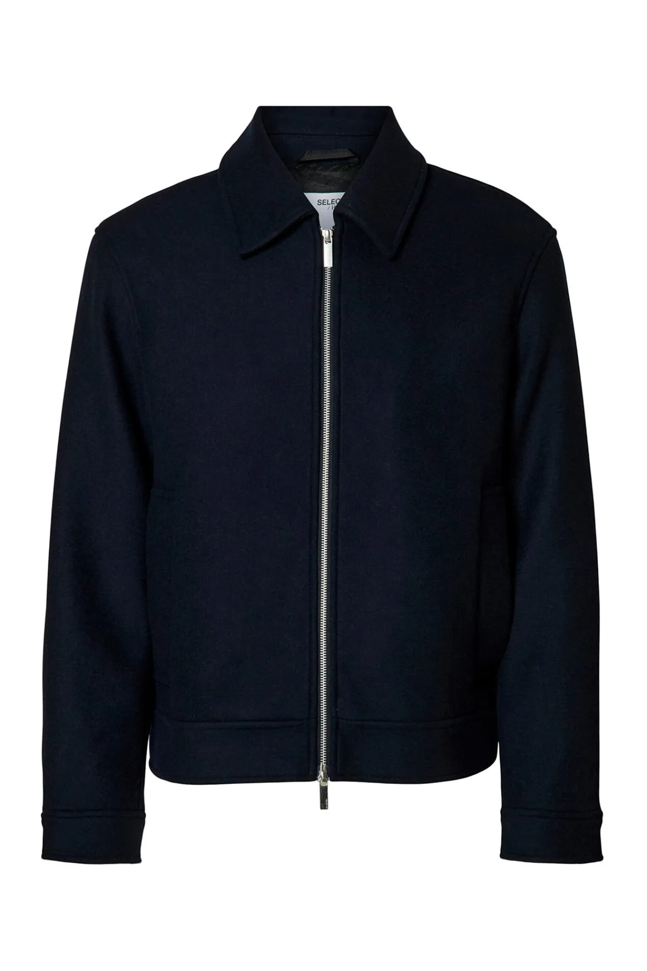 Hombre Selected Chaquetas>Cazadora lana corta con cremallera