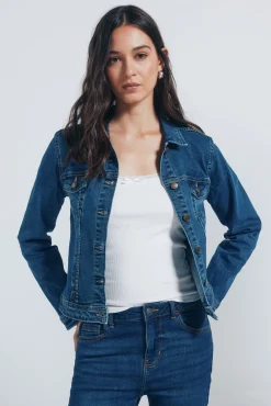 Mujer Springfield Chaquetas>Cazadora vaquera algodón