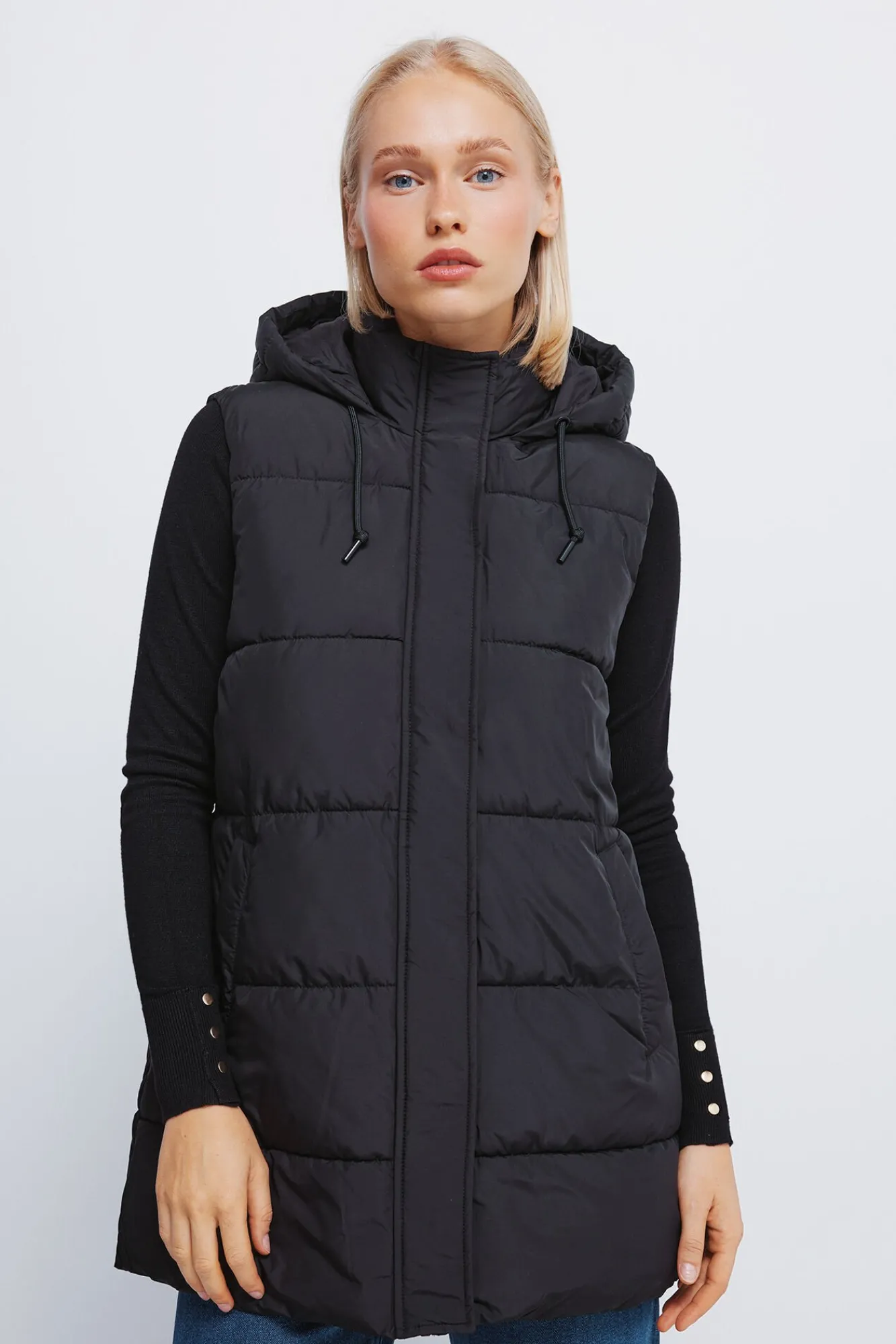 Mujer Springfield Chalecos>Chaleco capucha poliéster reciclado