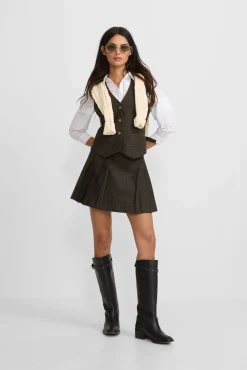 Mujer Silbon Chalecos>Chaleco clasico cuadros