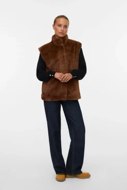 Mujer Vero Moda Chalecos|Chaquetas>Chaleco de pelo cuello alto