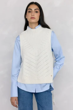 Mujer Pedro del Hierro Jerséis>Chaleco de punto lazada