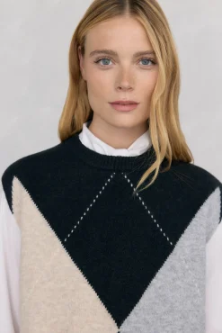 Mujer Pedro del Hierro Jerséis>Chaleco jacquard de rombos