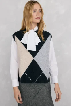 Mujer Pedro del Hierro Jerséis>Chaleco jacquard de rombos