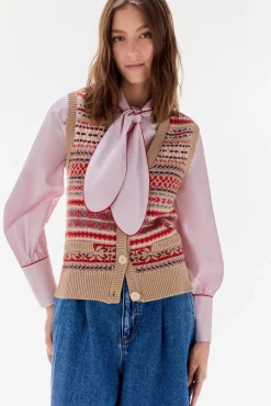 Mujer TFP by Tamara Falcó Chalecos>Chaleco jacquard geométrico