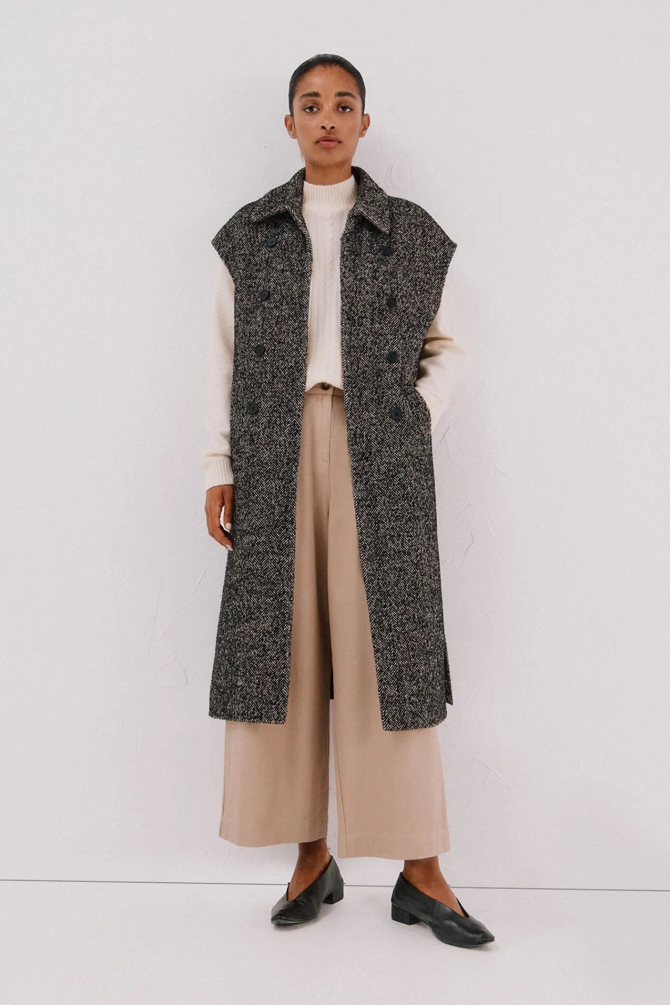 Mujer Cortefiel Chalecos>Chaleco largo botones