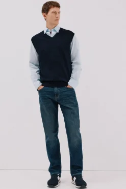 Hombre Cortefiel Chalecos>Chaleco punto algodón cashmere cuello pico