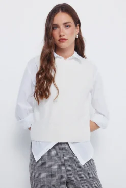 Mujer Springfield Jerséis>Chaleco punto trenzas