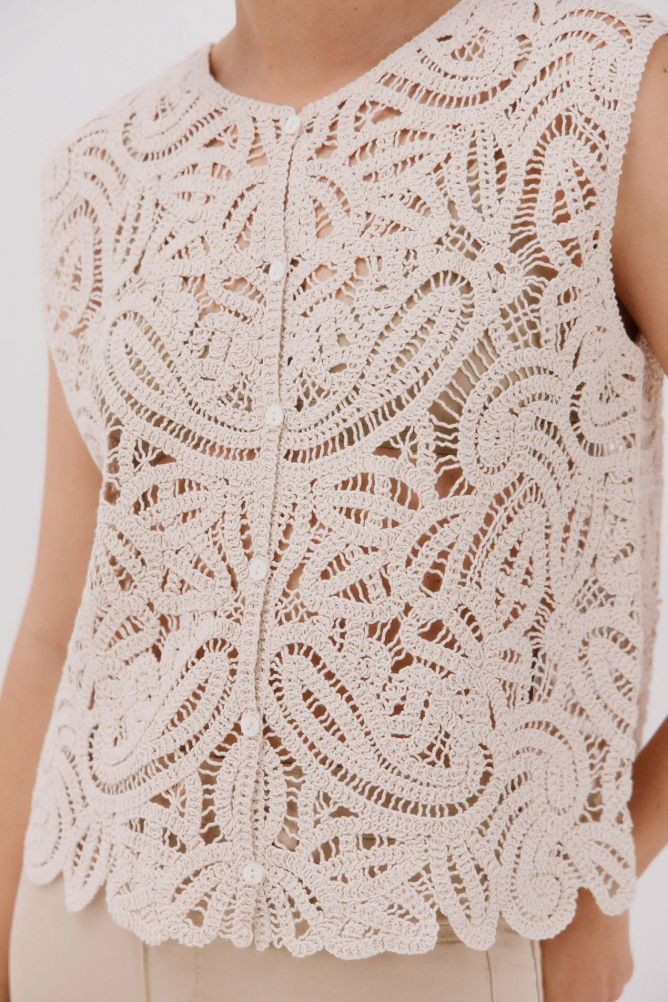 Mujer Cortefiel Chalecos|Jerséis>Chaleco tipo crochet