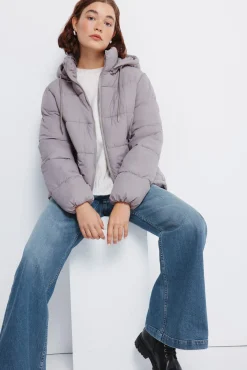 Mujer Springfield Chaquetas>Chaqueta acolchada capucha poliéster reciclado