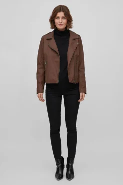 Mujer Vila Chaquetas|Abrigos>Chaqueta biker polipiel