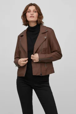Mujer Vila Chaquetas|Abrigos>Chaqueta biker polipiel