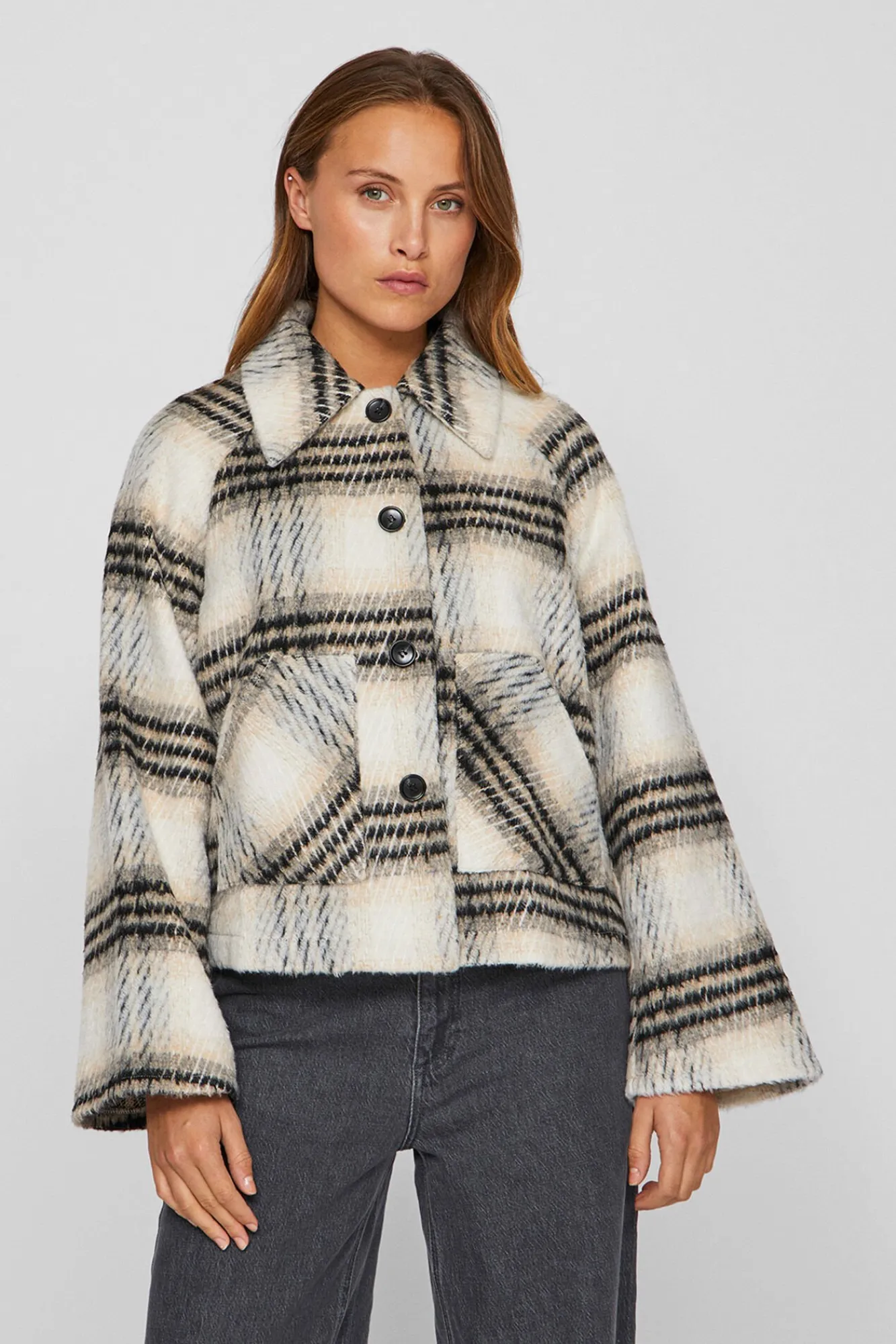 Mujer Vila Chaquetas|Abrigos>Chaqueta de paño abotonada