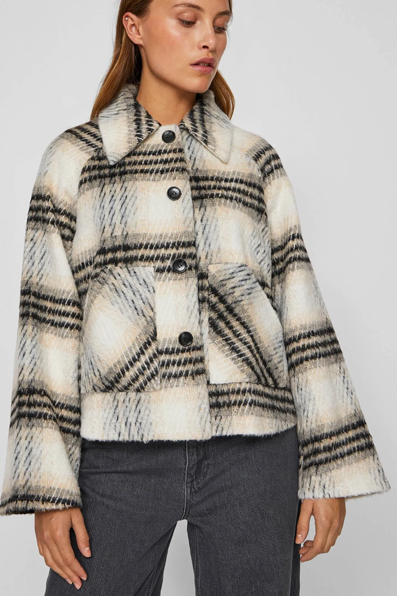 Mujer Vila Chaquetas|Abrigos>Chaqueta de paño abotonada