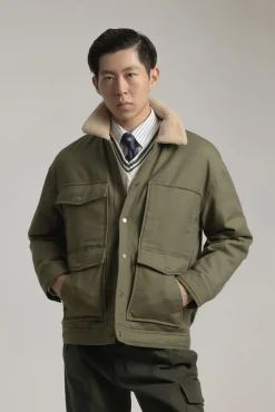 Hombre PuroEGO Chaquetas>Chaqueta worker cuello borreguillo