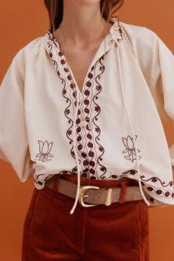 Mujer Hoss Intropia Blusas>Claudia. Blusa bordada