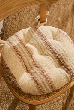 Calma House Fundas De Cojín>Cojín de silla redondo a rayas en tonos tierra Peru