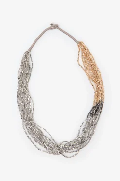 Mujer Cortefiel Joyería Y Bisutería>Collar abalorios tricolor