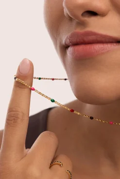 Mujer Singularu Joyería Y Bisutería>Collar Fine Enamel Miel Baño Oro