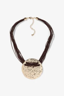 Mujer Vilanova Joyería Y Bisutería>Collar Maxi con Colgante Texturizado