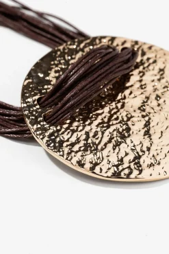 Mujer Vilanova Joyería Y Bisutería>Collar Maxi con Colgante Texturizado