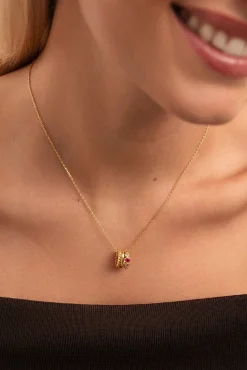 Mujer Singularu Joyería Y Bisutería>Collar Pebble Family Colors Baño Oro