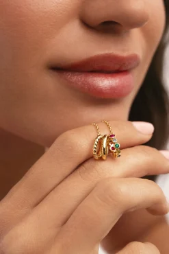 Mujer Singularu Joyería Y Bisutería>Collar Pebble Family Colors Baño Oro